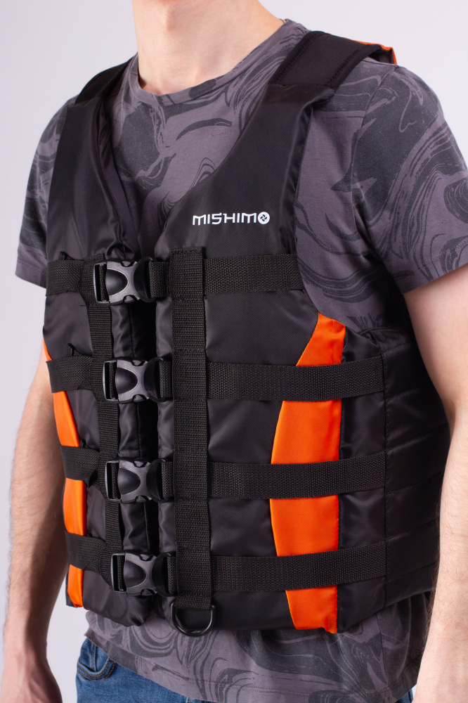 Жилет спасательный MISHIMO PRO Премиум качества Черно-оранжевый в Электростали