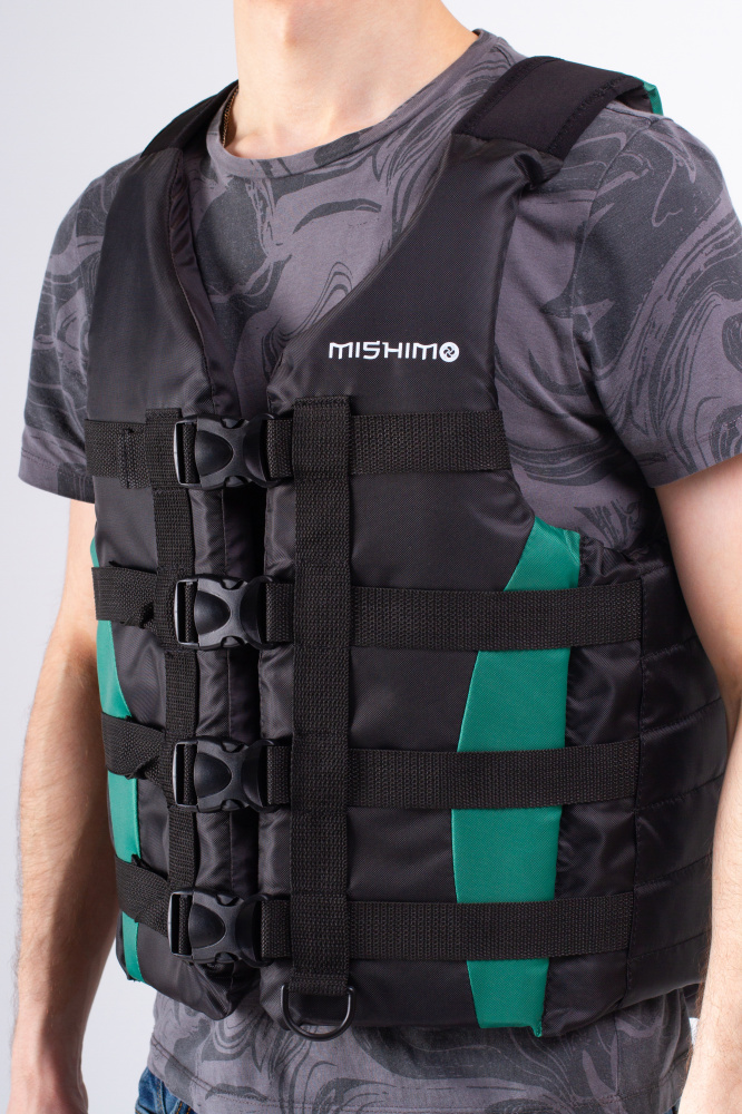 Жилет спасательный MISHIMO PRO Премиум качества Черно-зеленый в Электростали