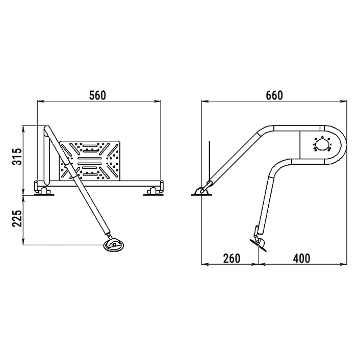 Стойка рулевая с креплением на баллон надувной лодки 25мм в Электростали