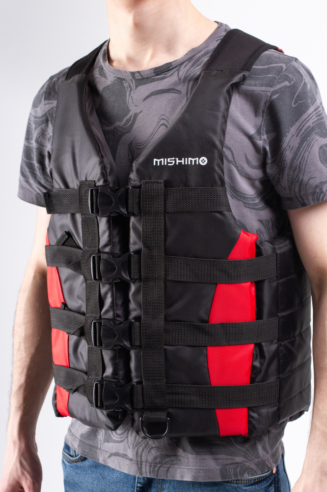 Жилет спасательный MISHIMO PRO Премиум качества Черно-красный в Электростали