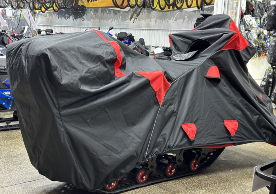 Чехол транспорт. снегохода IKUDZO HUNTER черно-красный Оксфорд ПРЕМИУМ качества с лого IKUDZO в Электростали