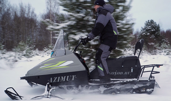 Миниснегоход Бурлак Азимут 24 л.с. , эл.запуск, реверс, тормоз гидравл, капот серый в Электростали
