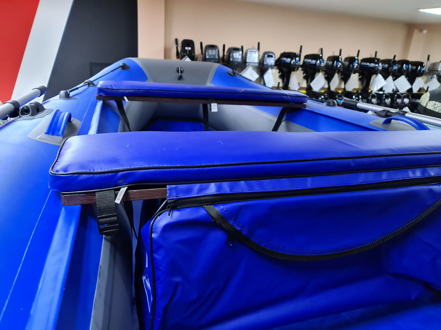 КОМПЛЕКТ МЯГКИХ НАКЛАДОК С СУМКОЙ ДЛЯ ЛОДОК 110Х20 СИНИЙ в Электростали