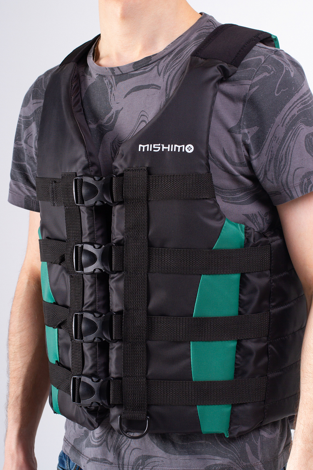 Жилет спасательный MISHIMO PRO Премиум качества Черно-зеленый в Электростали
