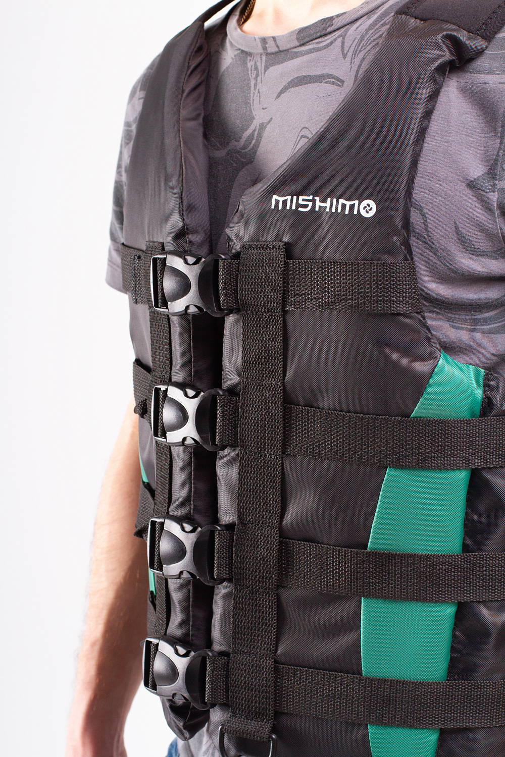 Жилет спасательный MISHIMO PRO Премиум качества Черно-зеленый в Электростали